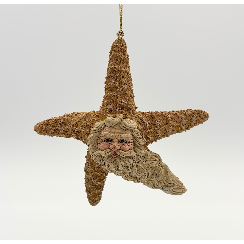 Vintage Key West Santa Claus Starfish Christmas Ornament 2001 Coastal Beach 4"